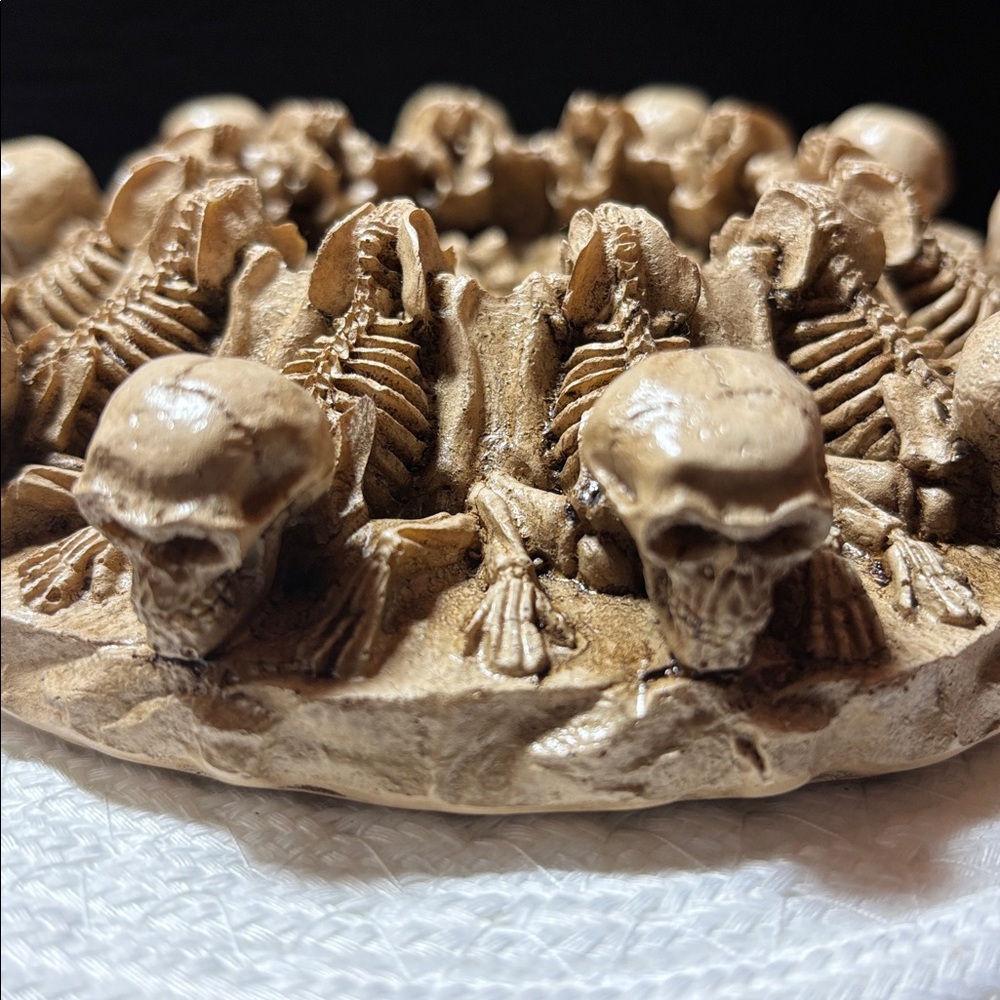 Unique Macabre Skeleton round sphere or candle holder AMAZING DETAIL!